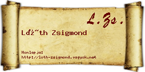 Lóth Zsigmond névjegykártya