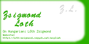 zsigmond loth business card
